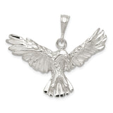 Sterling Silver Eagle Pendant with Outstretched Wings, Symbol of Freedom and Strength