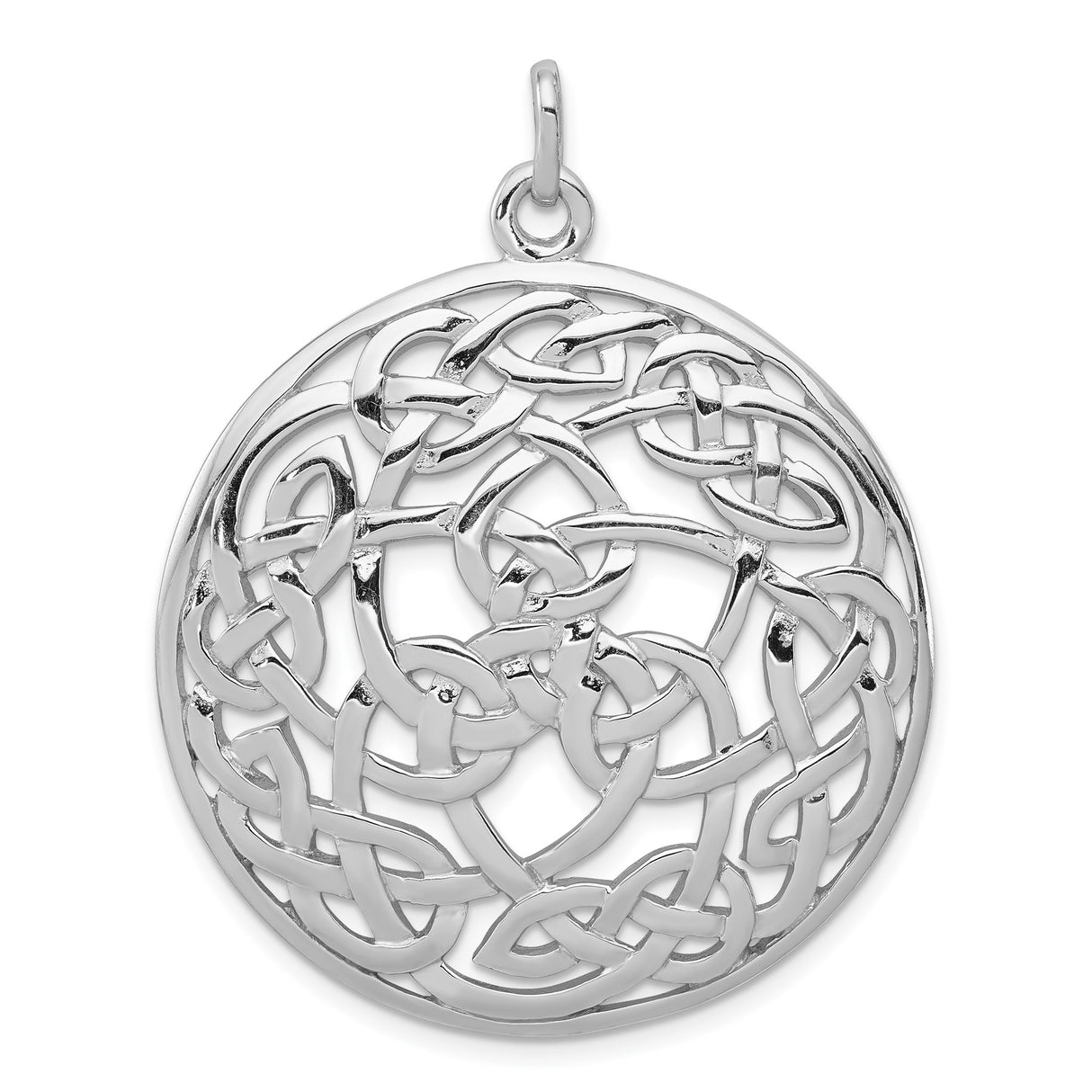Sterling Silver Celtic Knot Pendant with Interwoven Design, Symbol of Eternity