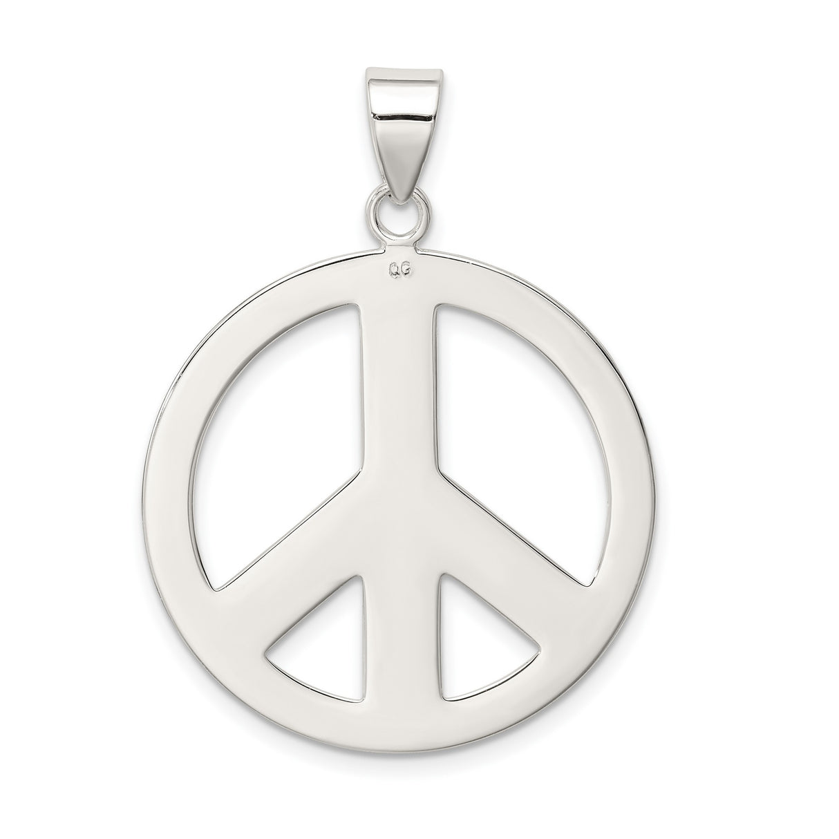 Sterling Silver Peace Sign Pendant with Open-Cut Design, Boho Spiritual Style, Unisex Jewelry