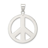 Sterling Silver Peace Sign Pendant with Open-Cut Design, Boho Spiritual Style, Unisex Jewelry