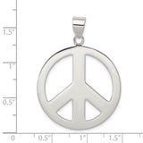 Sterling Silver Peace Sign Pendant with Open-Cut Design, Boho Spiritual Style, Unisex Jewelry