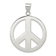 Sterling Silver Peace Sign Pendant with Open-Cut Design, Boho Spiritual Style, Unisex Jewelry
