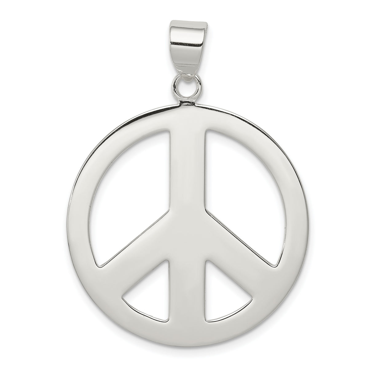 Sterling Silver Peace Sign Pendant with Open-Cut Design, Boho Spiritual Style, Unisex Jewelry