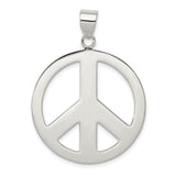 Sterling Silver Peace Sign Pendant with Open-Cut Design, Boho Spiritual Style, Unisex Jewelry