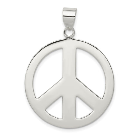 Sterling Silver Peace Sign Pendant with Open-Cut Design, Boho Spiritual Style, Unisex Jewelry