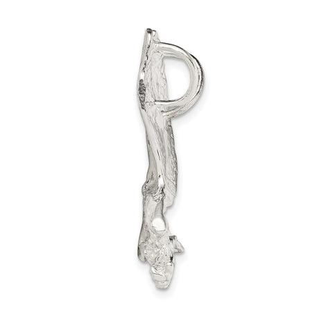 Sterling Silver Eagle Pendant, Soaring Eagle in Flight Design, Patriotic Military Theme