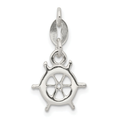 Polished Nautical Charm Pendant in Real 925 Sterling Silver