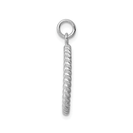 Sterling Silver Anchor Pendant with Twisted Rope Circle, Nautical Maritime Design