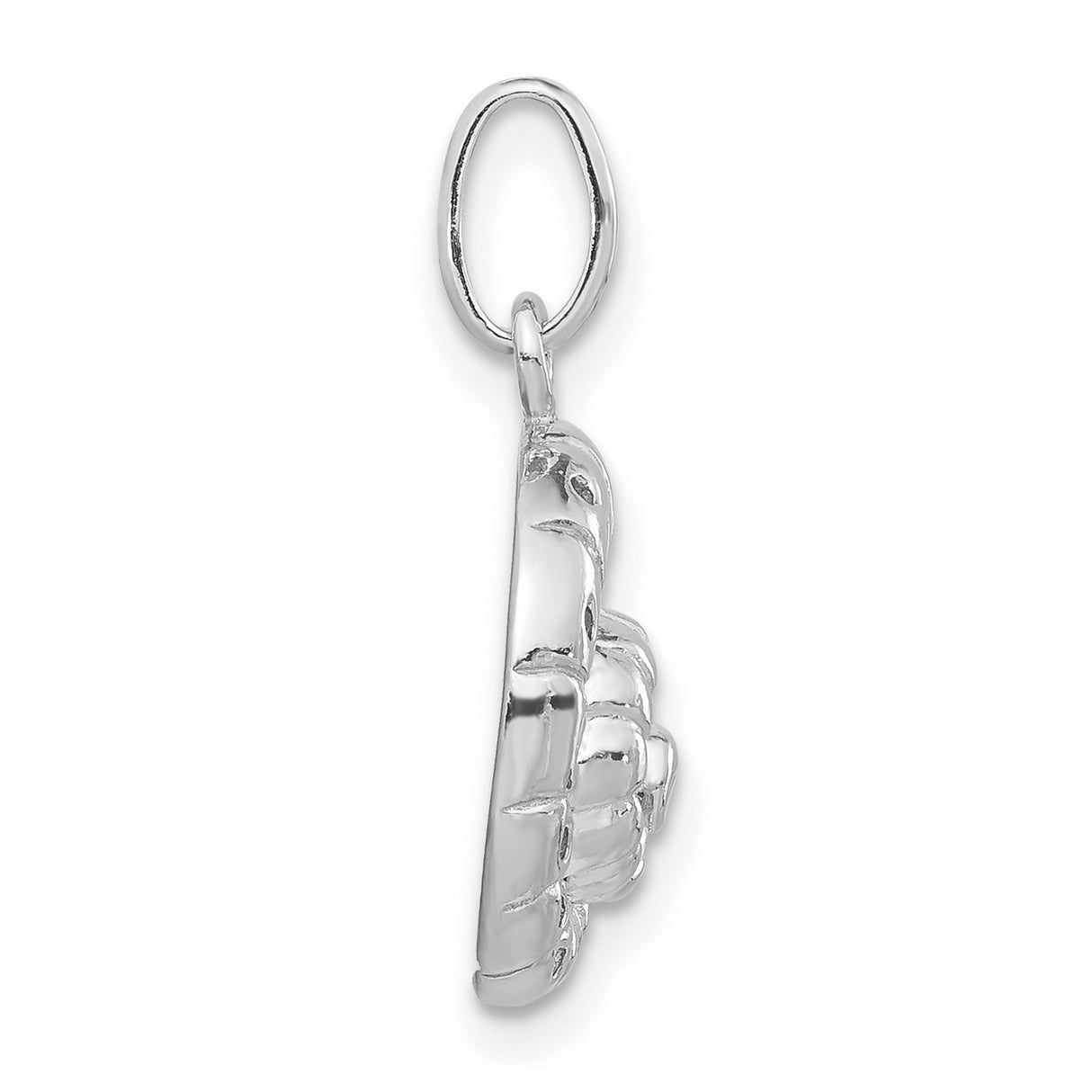 Polished Seashell Charm Pendant in Real 925 Sterling Silver