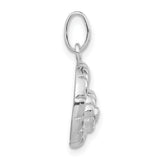 Polished Seashell Charm Pendant in Real 925 Sterling Silver
