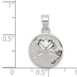 Sterling Silver Sand Dollar Pendant with Cutout Design and Floral Star Motif