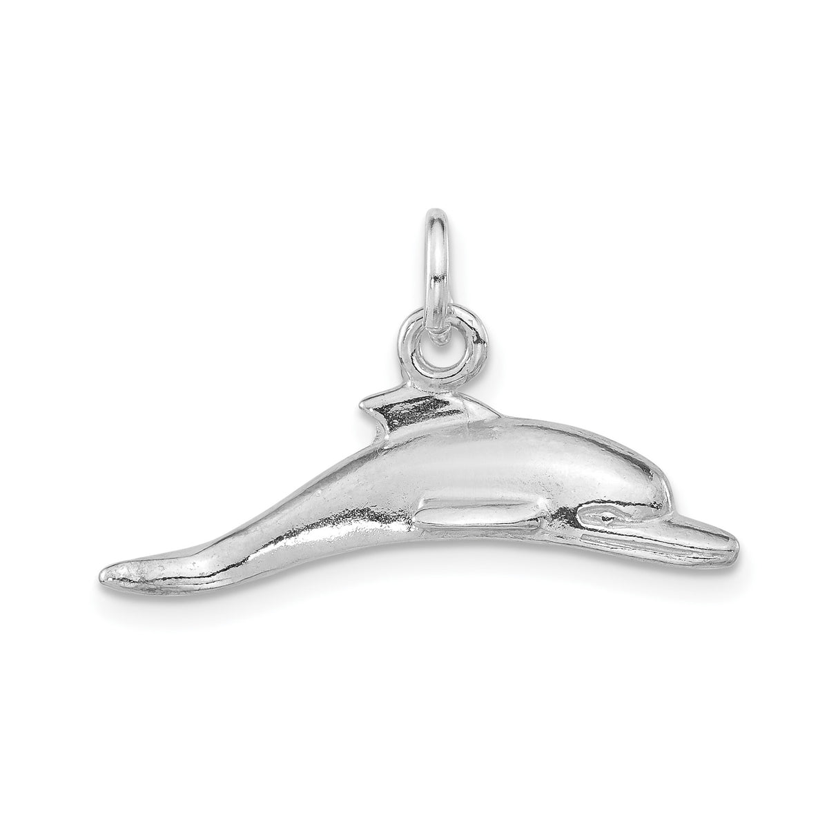 Sterling Silver Dolphin Pendant, 3D Reversible Ocean Animal Charm, Nautical Theme Jewelry
