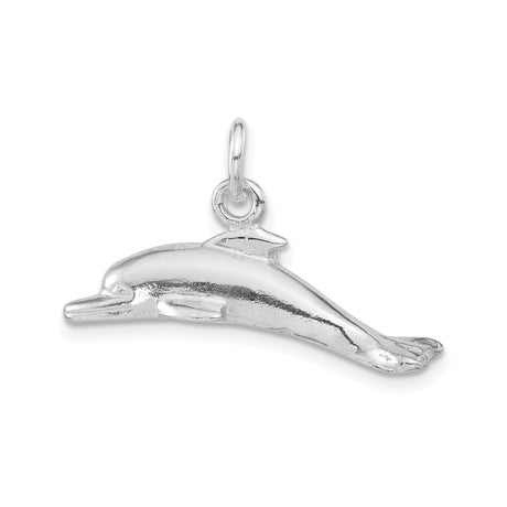 Sterling Silver Dolphin Pendant, 3D Reversible Ocean Animal Charm, Nautical Theme Jewelry