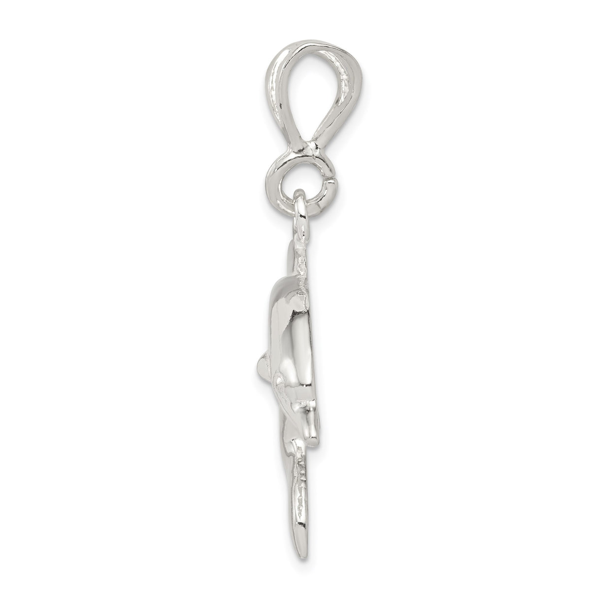 Sterling Silver Dolphin Pendant, Jumping Ocean-Inspired Nautical Design for Women or Unisex Wear