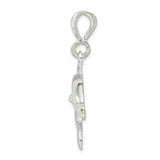 Sterling Silver Dolphin Pendant, Jumping Ocean-Inspired Nautical Design for Women or Unisex Wear
