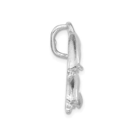 Sterling Silver Dolphin Pendant with Two Jumping Dolphins, Nautical Ocean Theme