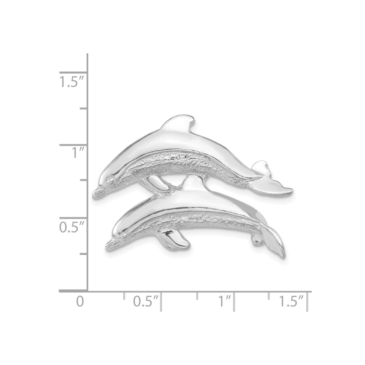 Sterling Silver Dolphin Pendant with Two Jumping Dolphins, Nautical Ocean Theme