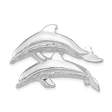 Sterling Silver Dolphin Pendant with Two Jumping Dolphins, Nautical Ocean Theme