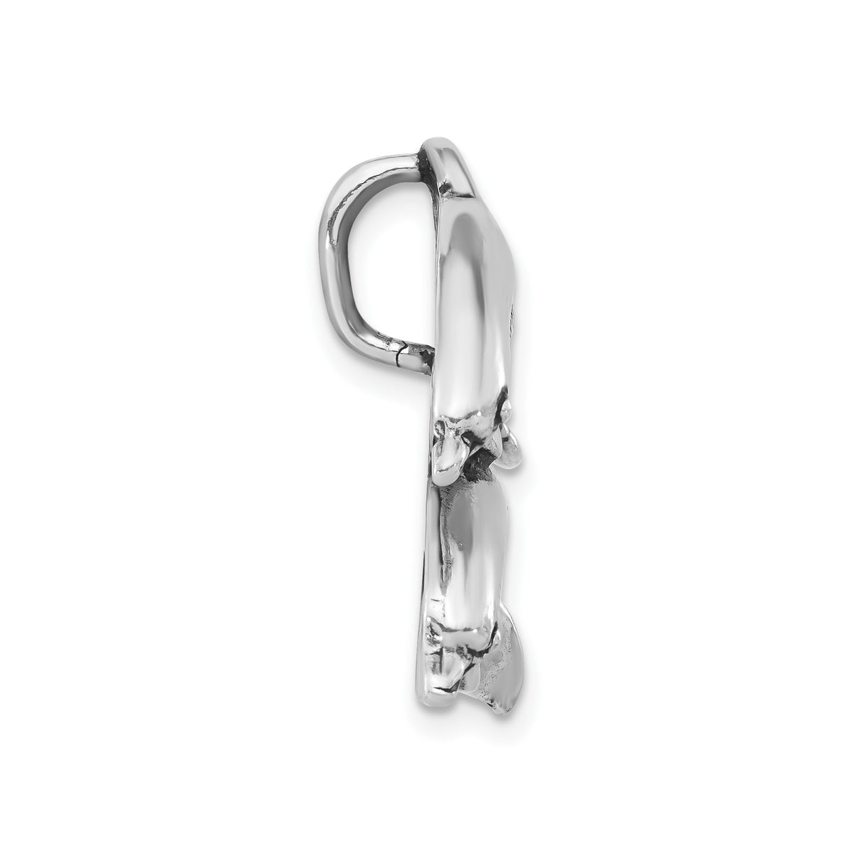 Sterling Silver Dolphin Brooch with Two Dolphins in Motion, Nautical Marine Life Theme