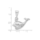 Sterling Silver Whale Pendant with Cutout Design, Nature-Inspired Ocean Jewelry