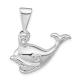 Sterling Silver Whale Pendant with Cutout Design, Nature-Inspired Ocean Jewelry