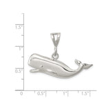 Sterling Silver Whale Pendant with Detailed Sperm Whale Design, Nautical Theme Jewelry