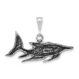 Sterling Silver Marlin Fish Pendant, Detailed Swordfish Nautical Charm for Men or Unisex Wear
