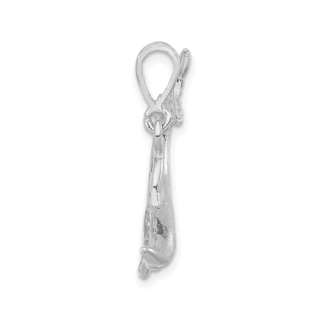 Sterling Silver Dolphin Pendant with Jumping Dolphin Design, Ocean Theme Jewelry for Women or Unisex