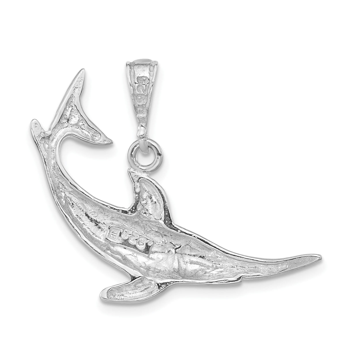 Sterling Silver Dolphin Pendant with Jumping Dolphin Design, Ocean Theme Jewelry for Women or Unisex