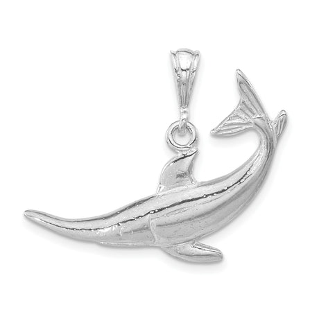 Sterling Silver Dolphin Pendant with Jumping Dolphin Design, Ocean Theme Jewelry for Women or Unisex