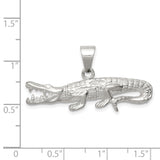 Sterling Silver Alligator Pendant with Open Jaw Detail, Wildlife Totem Symbol for Men or Unisex