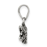 Sterling Silver Alligator Pendant with Open Mouth and Scale Texture, Wildlife Charm