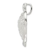 Sterling Silver Sea Turtle Pendant with Textured Flippers and Shell Detail