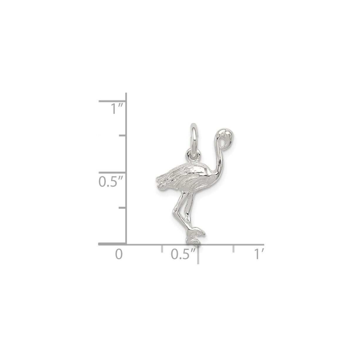 Sterling Silver Flamingo Pendant, Detailed Tropical Bird Design, Nature-Inspired Jewelry
