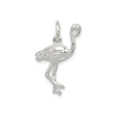 Sterling Silver Flamingo Pendant, Detailed Tropical Bird Design, Nature-Inspired Jewelry