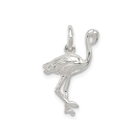 Sterling Silver Flamingo Pendant, Detailed Tropical Bird Design, Nature-Inspired Jewelry