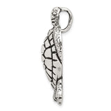 Sterling Silver Sea Turtle Pendant with Textured Shell, Nautical Animal Jewelry for Women or Unisex