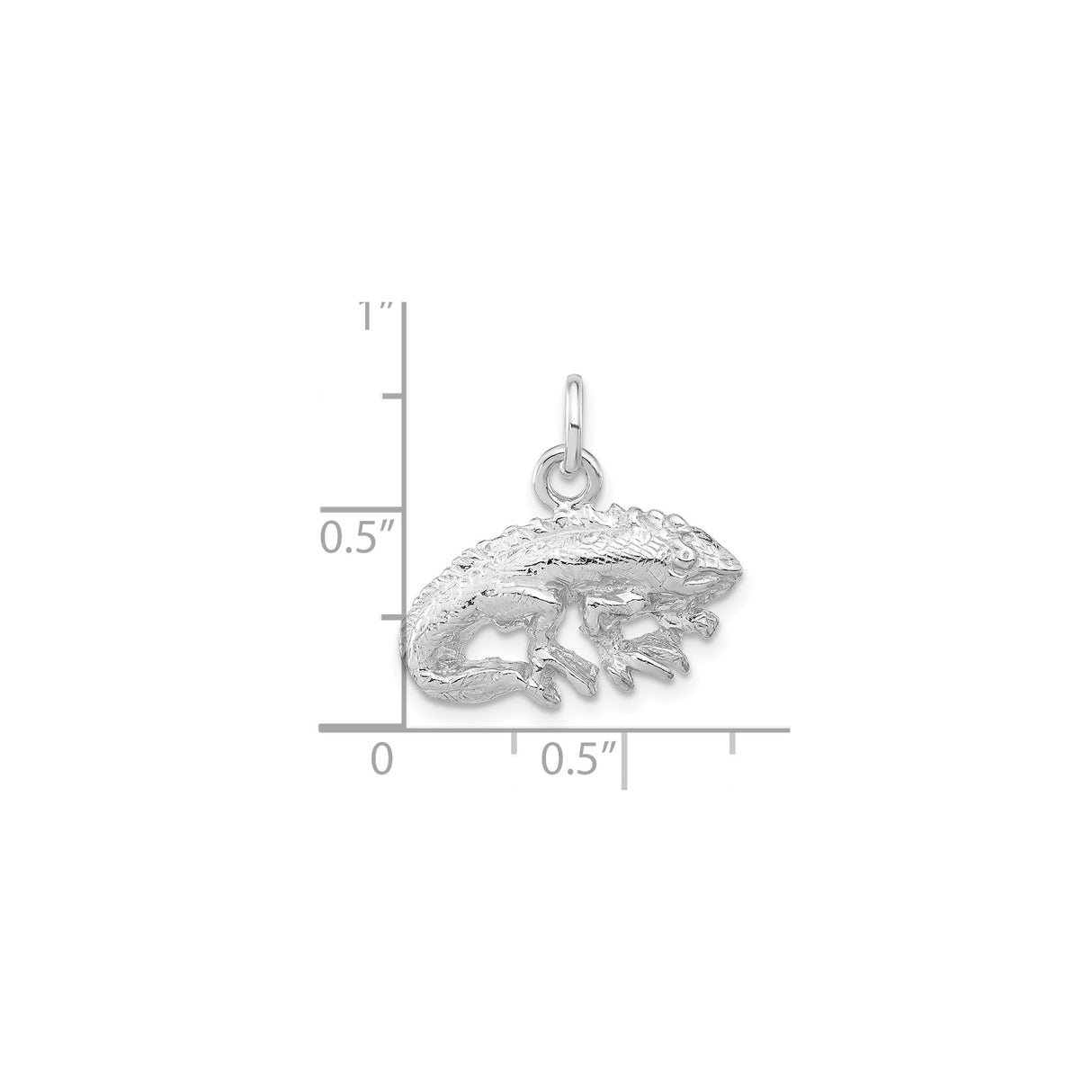 Sterling Silver Iguana Pendant, Detailed Reptile Charm, Nature-Inspired Animal Jewelry