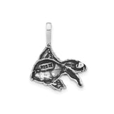 Sterling Silver Tropical Fish Pendant with Textured Ocean Design, Unisex Marine Charm
