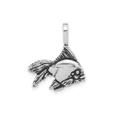 Sterling Silver Tropical Fish Pendant with Textured Ocean Design, Unisex Marine Charm