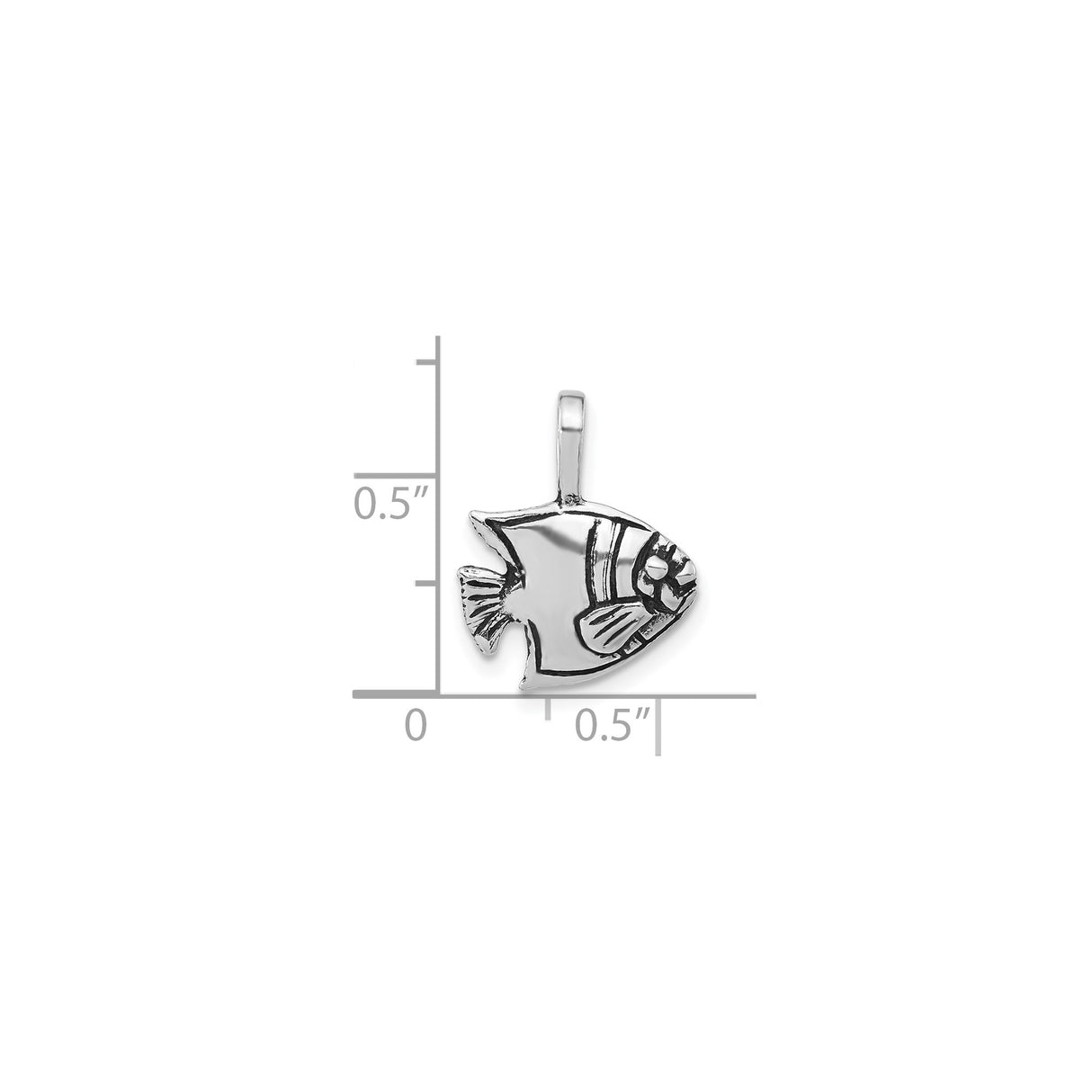 Sterling Silver Fish Pendant, Stylized Tropical Design, Ocean Inspired Spiritual Jewelry