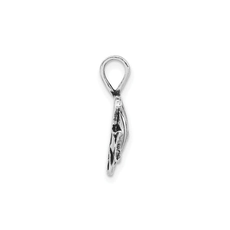Sterling Silver Angelfish Pendant with Stripes, Tropical Ocean Life Charm for Women or Unisex