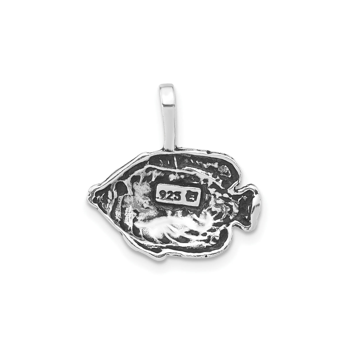 Sterling Silver Fish Pendant with Textured Etched Design, Nautical Coastal Style for Women
