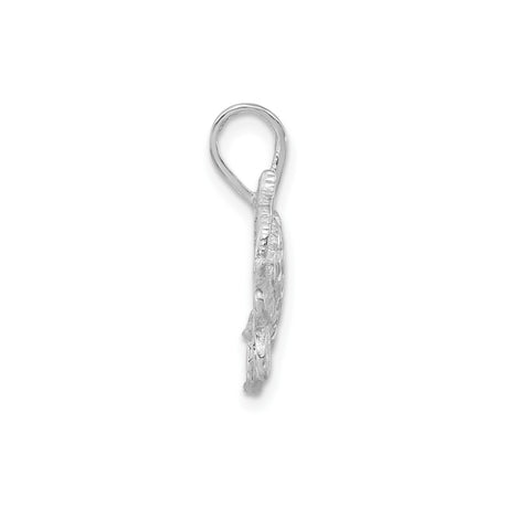 Sterling Silver Fish Pendant with Textured 3D Design, Christian Symbol of Faith and Abundance