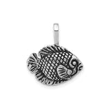 Sterling Silver Fish Pendant with Detailed Scales and Nautical Christian Theme