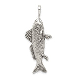 Sterling Silver Fish Pendant with Detailed Scales and Nautical Style for Men and Women