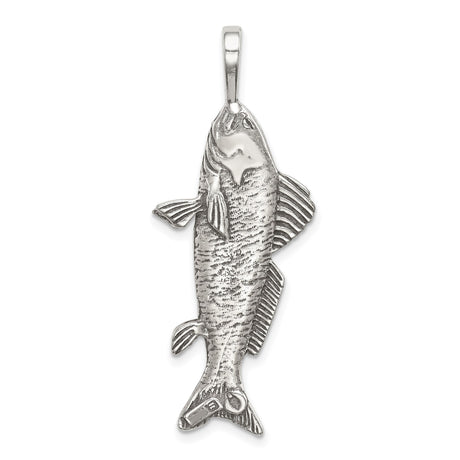 Sterling Silver Fish Pendant with Detailed Scales and Nautical Style for Men and Women