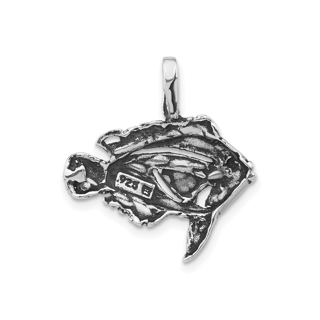Sterling Silver Fish Pendant with Detailed Engraving, Nautical Ocean Charm for Women and Men