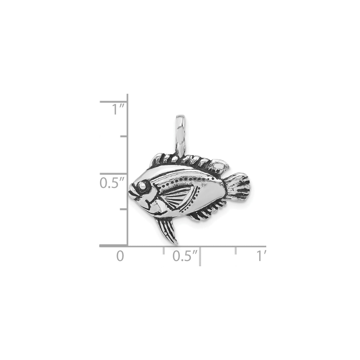 Sterling Silver Fish Pendant with Detailed Engraving, Nautical Ocean Charm for Women and Men
