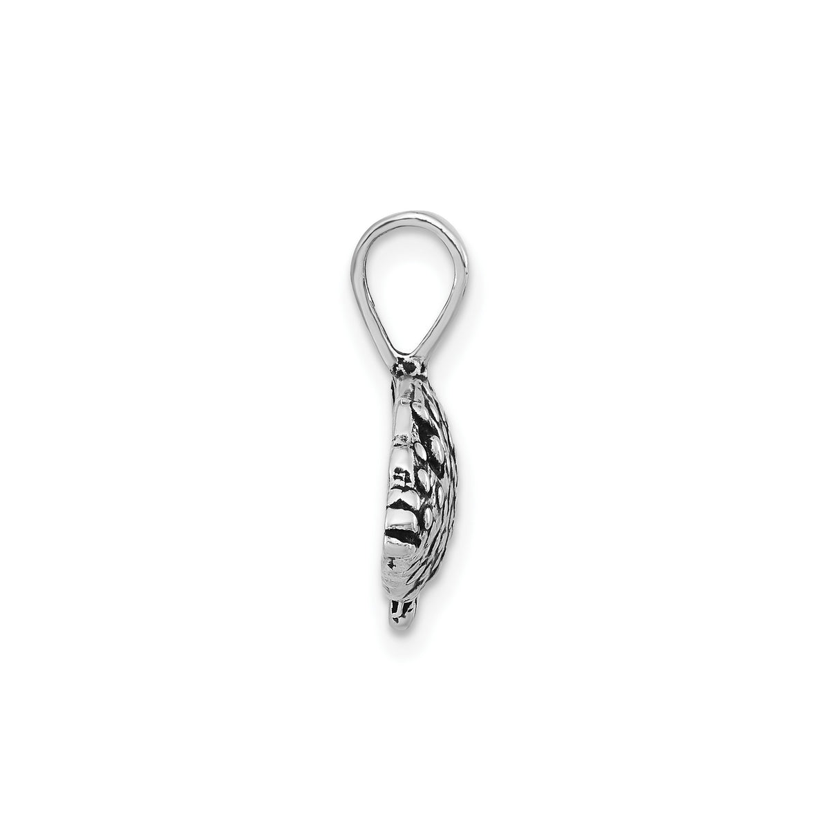 Sterling Silver Fish Pendant with Textured Scales, Nautical Ocean Theme